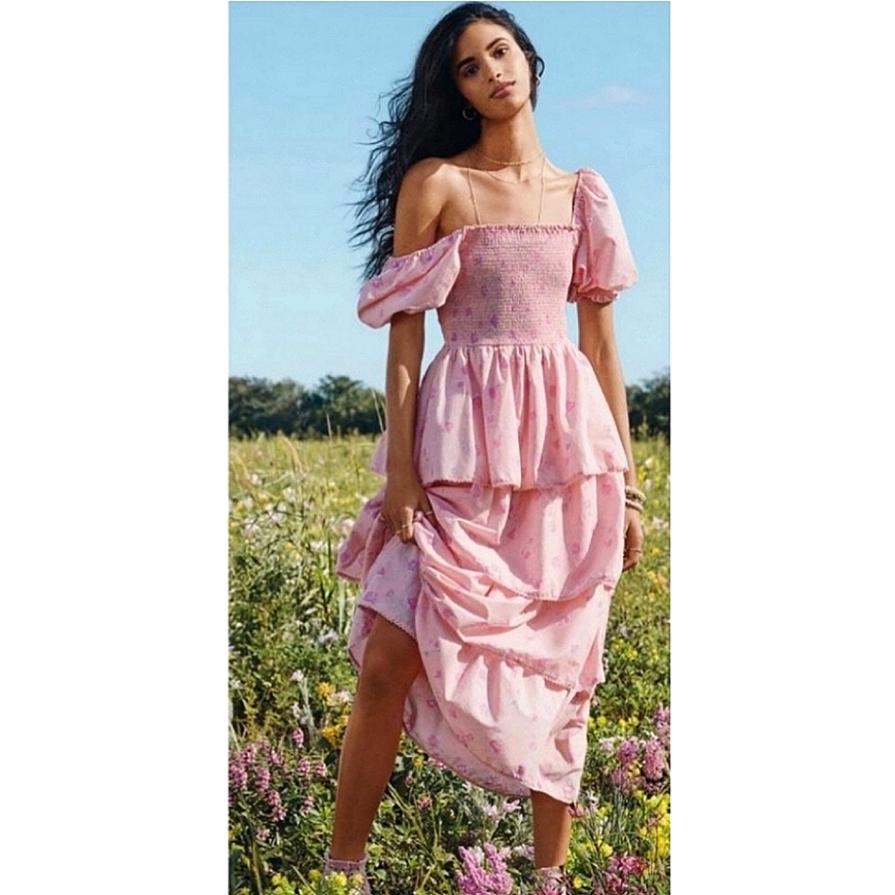 LoveShackFancy x Target Pink Ruffle Dress Melon XS Wedding Coquette Cottagecore